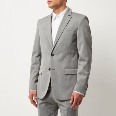 Grey tailored suit jacket